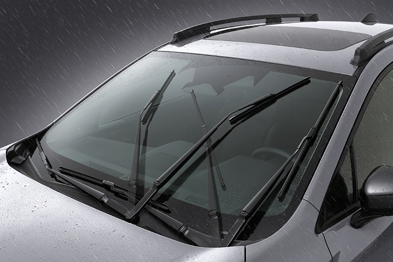 Subaru redzams vējstikla tīrītāja intervāla iestatījums – regulējams ar sviru pie stūres.