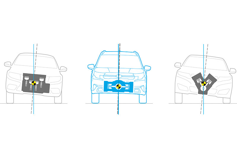 Ilustrācija parāda, kā boksermotora horizontāli pretēji kustīgie virzuļi nodrošina iekšējo līdzsvaru – atšķirībā no rindas un V-veida motoru nevienmērīgākajiem kustību rakstiem.