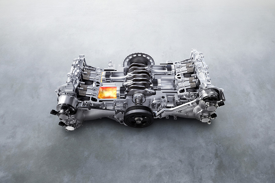 Subaru Outback – parāda apakšējo aizsargplāksni, aizsargus un piedziņas komponentus.